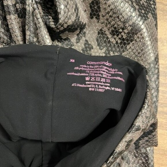 COMMANDO CONTOUR TEXTURED SNAKESKIN DARK GREY SILVER PRINT LEGGINGS PANTS XS - Picture 4 of 4